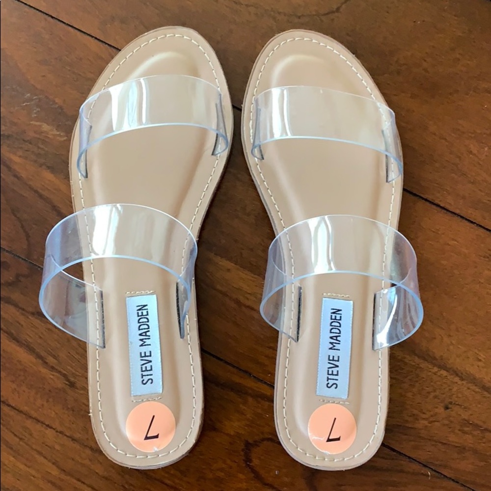 Steve Madden clear sandal slides size 7
